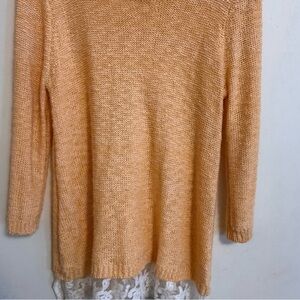 STYLE & CO. Women's Peach Sweater with Lace Hem